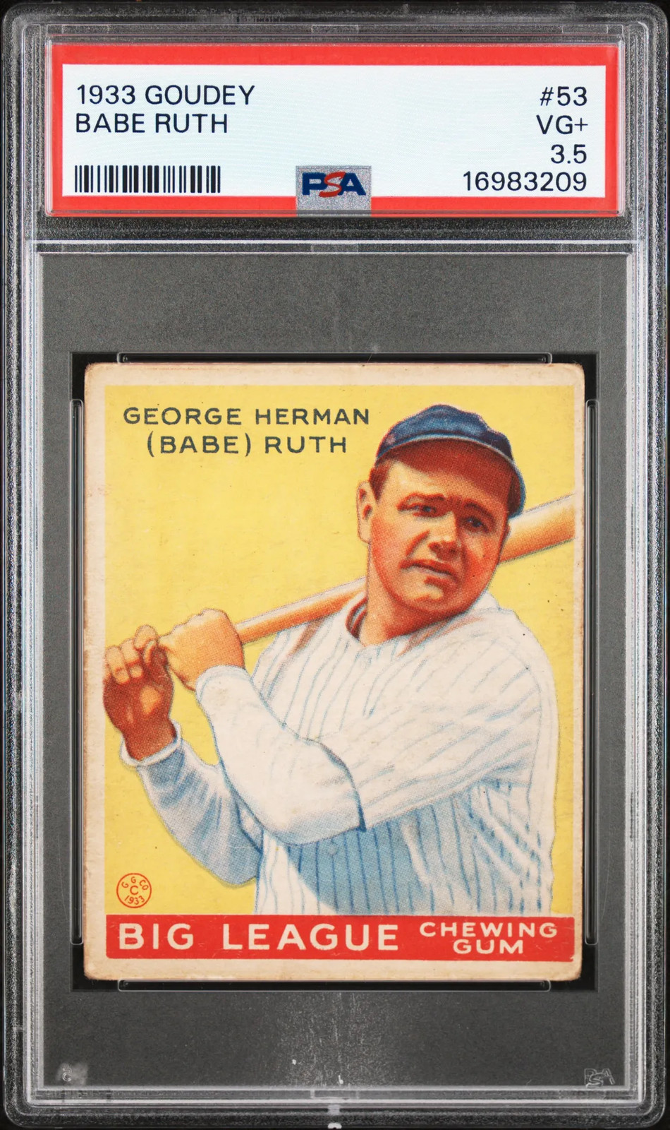 1933 Goudey Babe Ruth #53 PSA 3.5