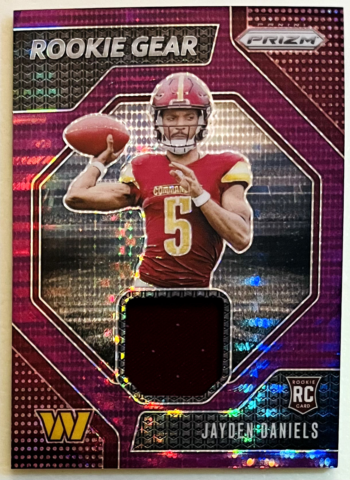 2024 Panini Prizm Rookie Gear Jayden Daniels #RG-JDS Purple Pulsar Prizm