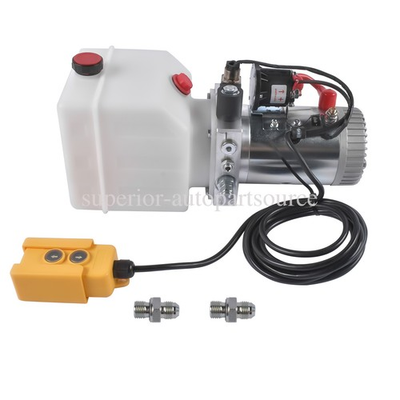 #ad 4 Quart Single Acting Hydraulic Pump Dump Trailer Power Unit 12V SAE #6 Port $144.89