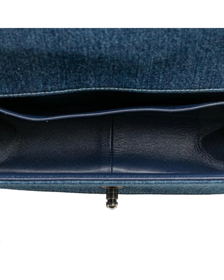 Preloved chanel Classic Flap Denim Tweed Bag Women Blue Crossbody Bags One Size - Imagem 4 de 4