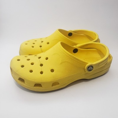 Crocs Classic Yellow Slip On Clogs Men s 9  Womens 10 Pre-owned Functional. 