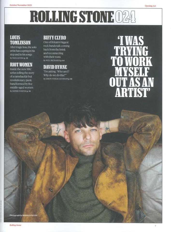 Rolling Stone Magazine Issue 24, Louis Tomlinson, 1D One Direction, Oct/Nov 2025 - Image 3 of 4