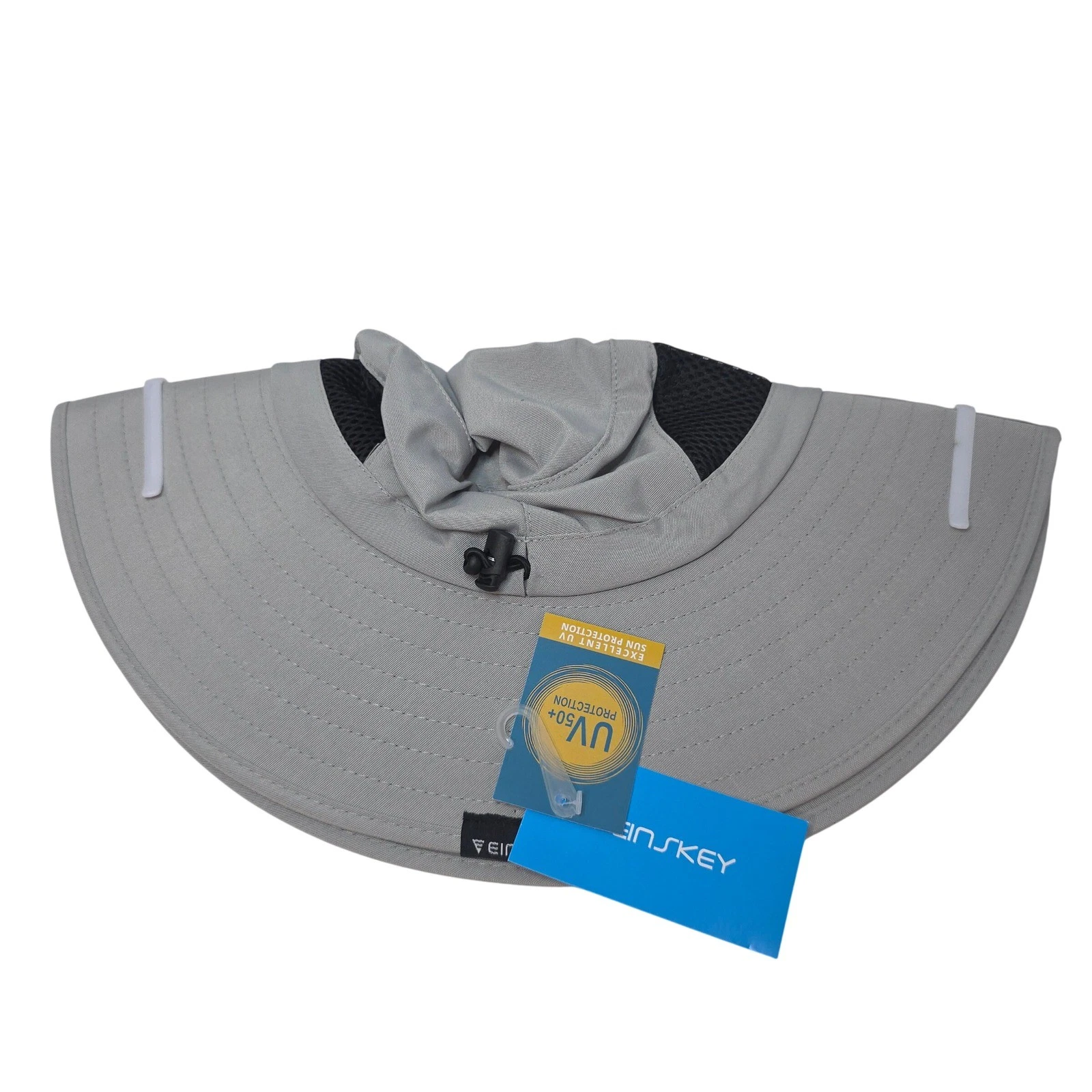 NEW Einskey Sun Hat Gray Wide Brim UV 50+ Protection Fishing Hiking Boonie Hat