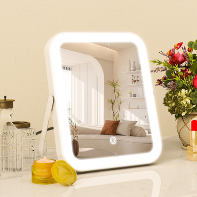 8X10 Inch Lighted Vanity Mirror, 3-Color Dimmable LED Lighting & Touch Control,