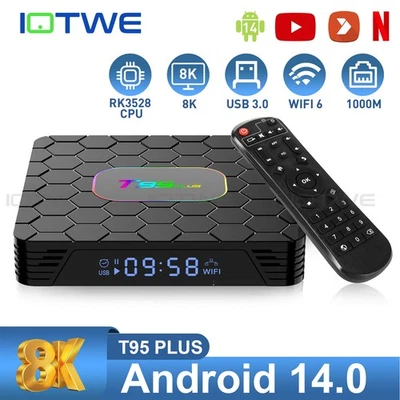 IOTWE 2025 Smart TV BOX Android 14 Dual WIFI Netzwerk Media Player BT5.0 32/64/128GB
