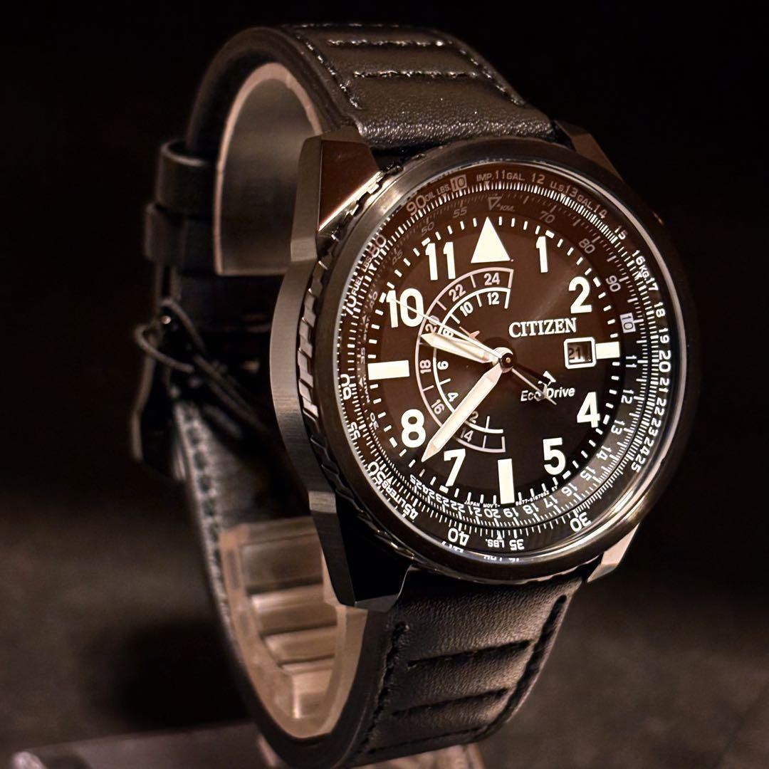 CITIZEN Promaster Nighthawk Eco-Drive Watch Black 42mm 200M Pilot Slide Rule image 6