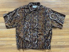 Vintage 60s 70s Hawaiian Camp Loop Collar Shirt - KAILUA KONA - Size Medium