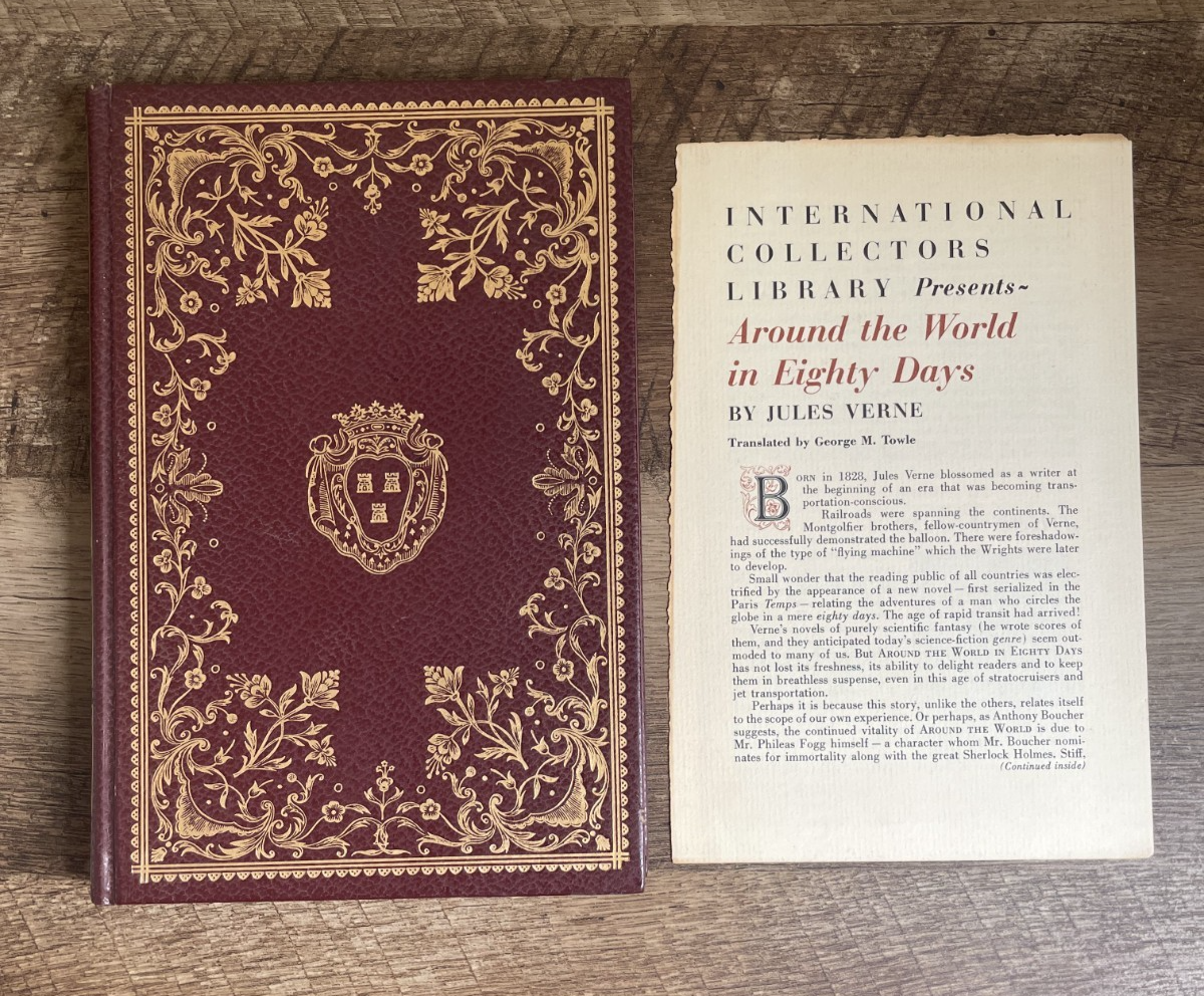 Vintage 1956 Around The World In Eighty Days, Jules Verne HC+