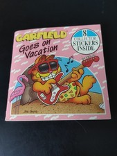 Vintage Children  s Book  GARFIELD GOES ON VACATION 12 Collector Stickers Unused