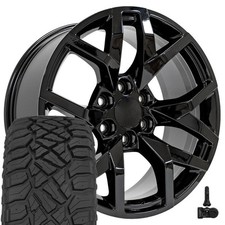 Oe Wheels Cv66 20x9 Black Wheels 27555r20 Rt Tires Tpms Set 6x139.7 28et