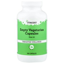 Empty Vegetarian Capsules, Size 00, 300 Capsu...