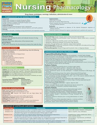 Nursing Pharmacology | : a QuickStudy Laminated Reference Guide | Publishing