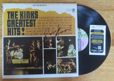 RAY and DAVE DAVIES of The KINKS GREATEST HITS! signed 1966 Record JSA CH34537