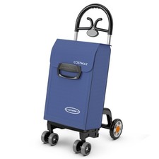 Folding Shopping Cart Utility Hand Truck w/ Rolling Swivel Wheels, Removable Bag