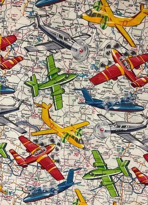 Planes / Map 100% Cotton