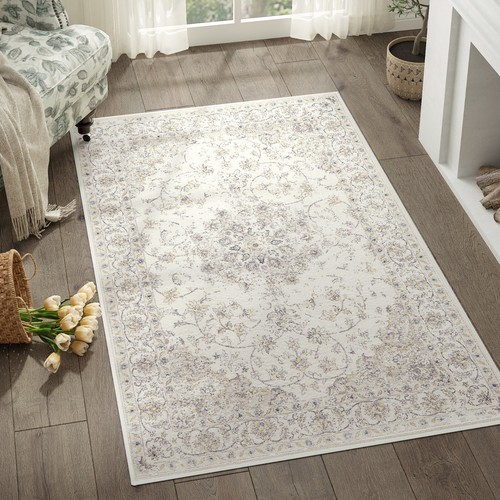 Machine Washable Rug Accent Print Area Rug for Living Room Vintage Indoor Rug - Picture 3 of 36