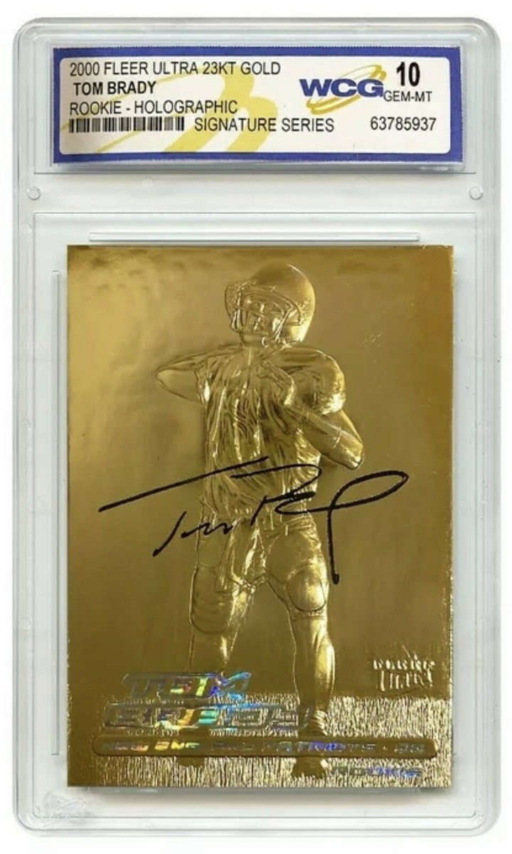 TOM BRADY 2000 Fleer Ultra 23K GOLD ROOKIE Card Refractor RC