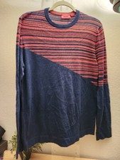 Hugo Boss Red Label Men's Softy Pullover Sweater Navy Blue Red  L