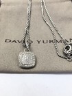 David Yurman Silver 925 Pave Diamond Petite Albion Pendant Necklace 20-22 Inches