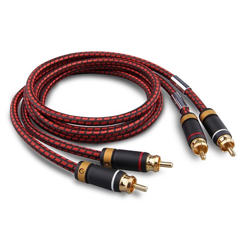 Primeda Audiophile 2 męskie na 2 męskie RCA Audio stereofoniczny kabel subwoofera pozłacany - Zdjęcie 1 z 7