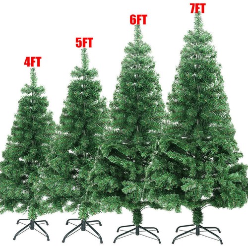 4/5/6/7FT Artificial Christmas Tree With LED Lights Bushy Xmas Decor Metal Stand - Picture 12 of 29