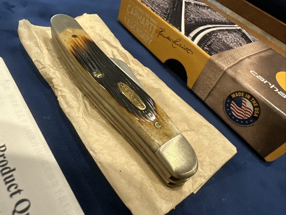 Case Carhartt Dark Molasses Bone Medium Stockman 3-5/8” (6318 SS