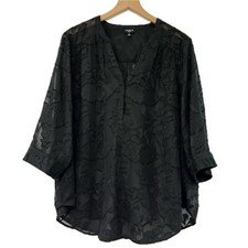New Torrid Harper Black Floral Blouse - Size 2X