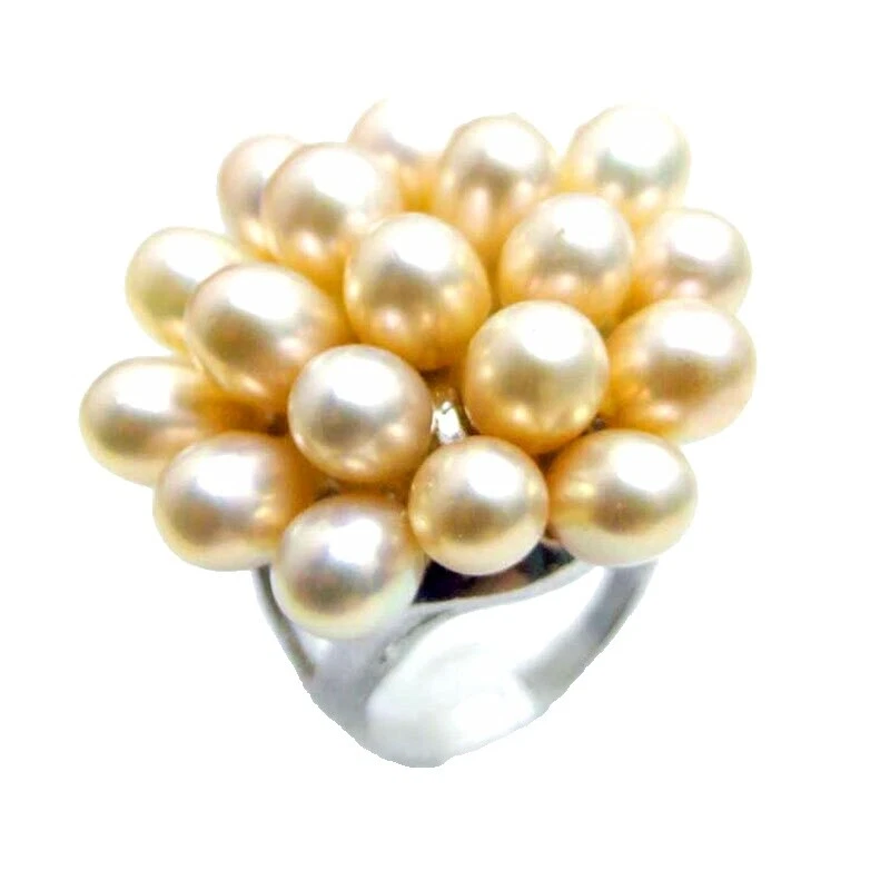 Pearl Silver Plated 9 Ring Fashion Rings
