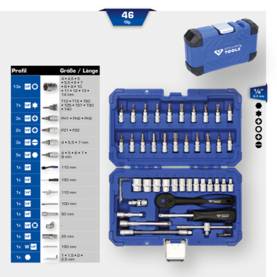 KS TOOLS   Brilliant 1/4  Steckschlüssel-Satz, 46-tlg. 46-teiliges Set 