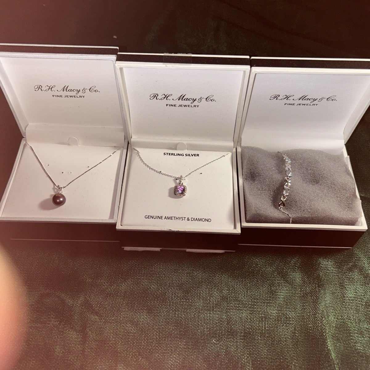 Fine Jewelry DIAMOND STERLING SILVER And Pearl Macy’s Jewelry  Return