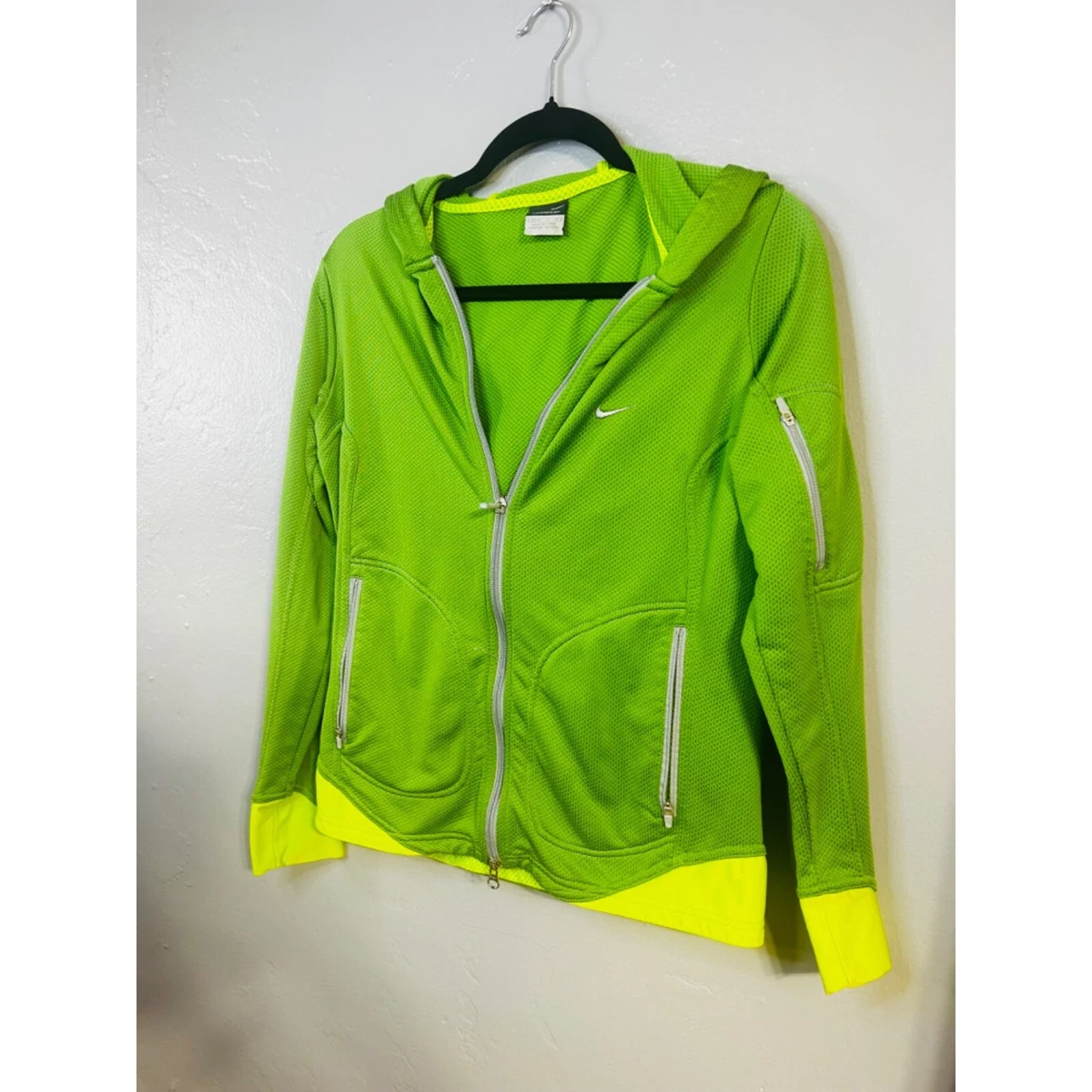 Lime green sales nike jacket women's