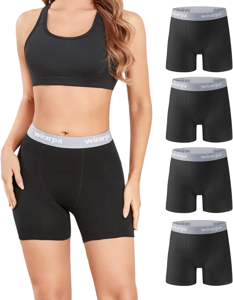 Women'S Boxer Briefs Cotton Underwear anti Chafing Boy Shorts Panties 5.5