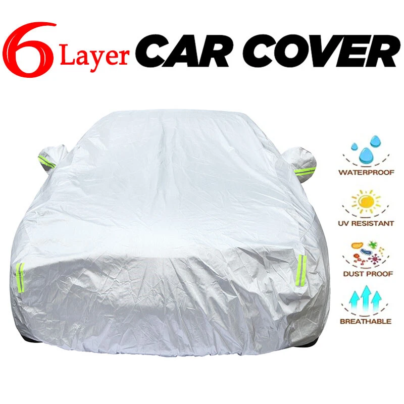 Cubierta completa para automóvil exterior de 6 capas de alta resistencia para auto sedán protector para todo tipo de clima Foto 3 de 4