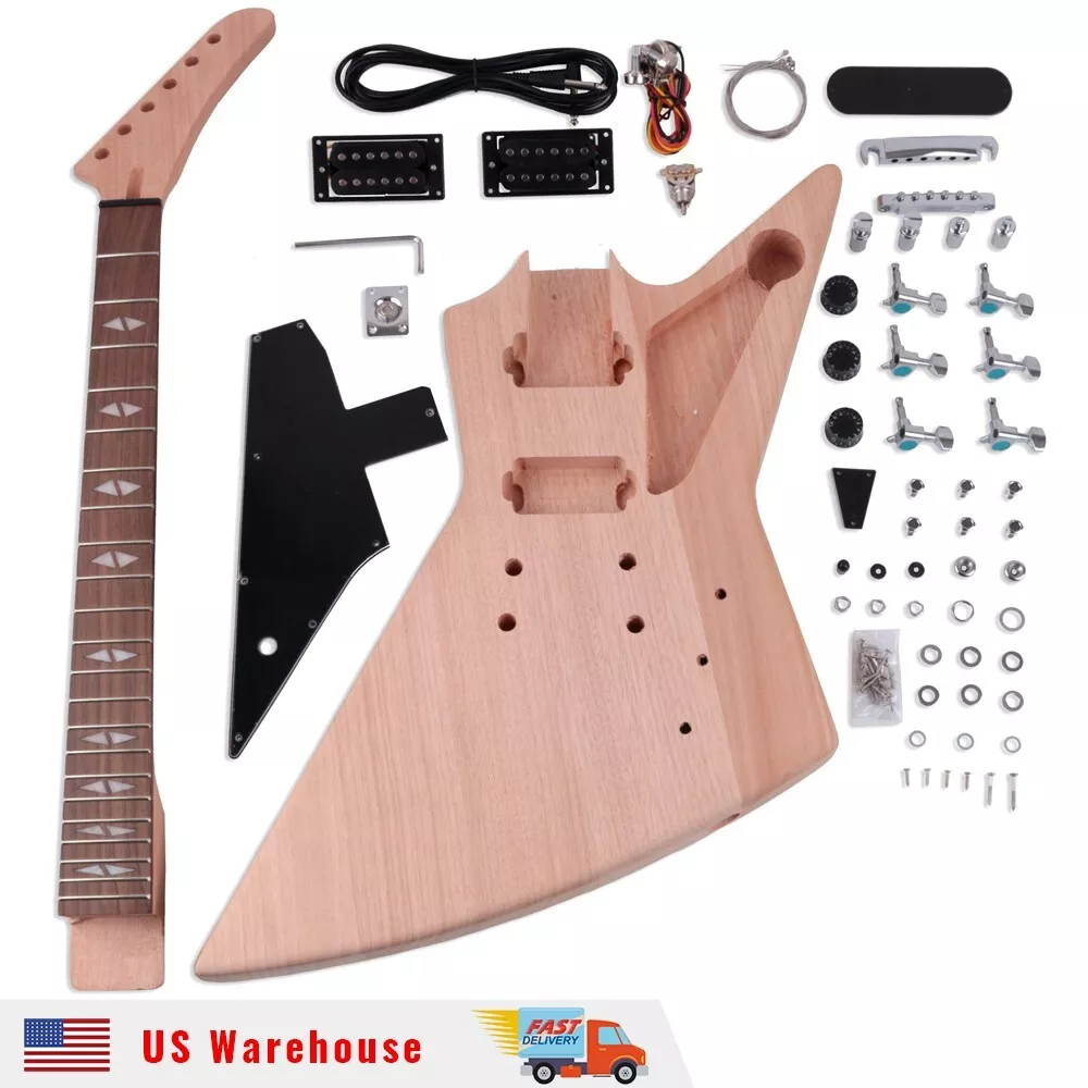DIY Electric Guitar Kit exp Type Unfinished Free Shipping Fast