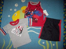 Superman Outfit 3pc Short Set Boys Size 2Toddler Man of Steel Justice