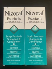 2 Pack - Nizoral Psoriasis Scalp Shampoo and Conditioner, 22 oz Total, Exp 03/27