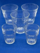 Lot of 3 French Duraflex Short Drinking Glasses 3.25" T and 2 Shot Glasses