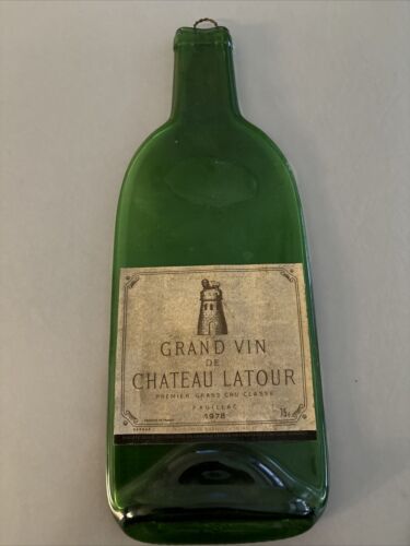 Grande Vin De Chateau Latour Glass Bottle Squashed - Wall Hanging / Cheese board