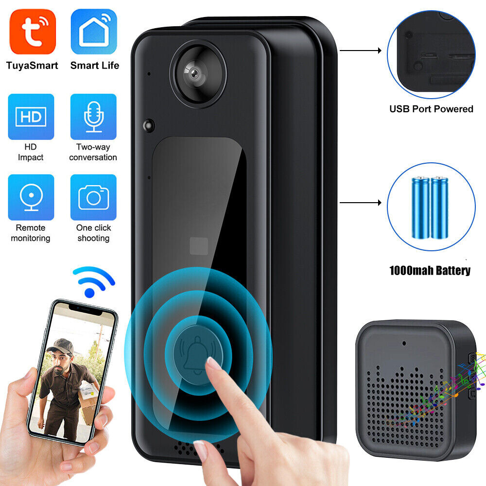 Wireless Doorbell Phone Video Door Bell Ring WiFi Smart Intercom Security Camera-image