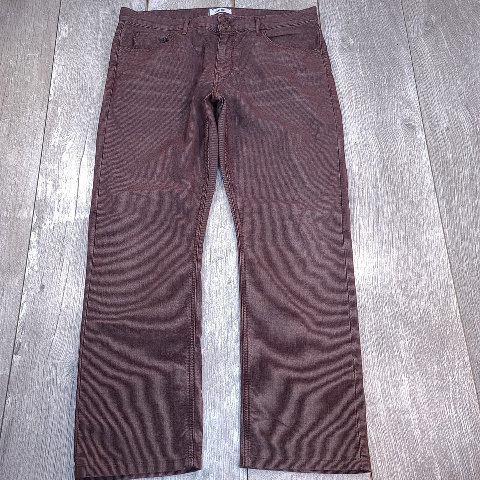 Paige Mens Normandie Corduroy Pants Size 36x30 Purple Mid Rise Straight