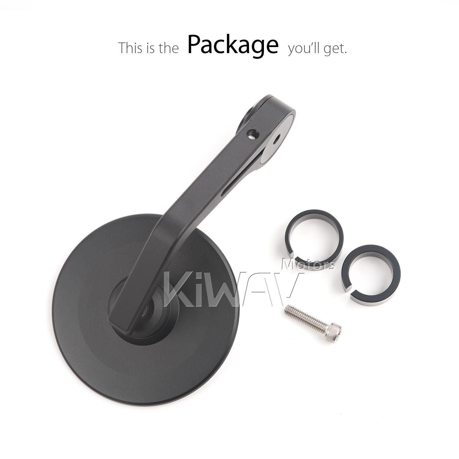 Bar end mirror x1 round black COLIN for Moto Guzzi V7 Stone threaded OEM bar