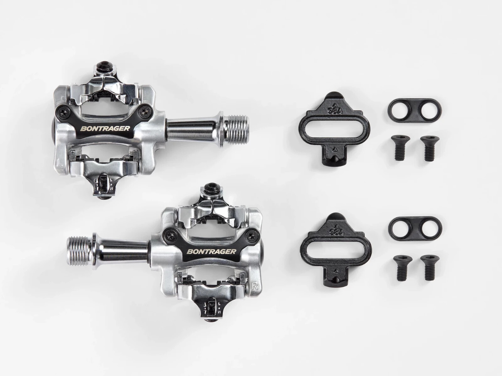 Bontrager Comp MTB Pedals Pedal Set Clipless Dual Sided SPD Silver Open