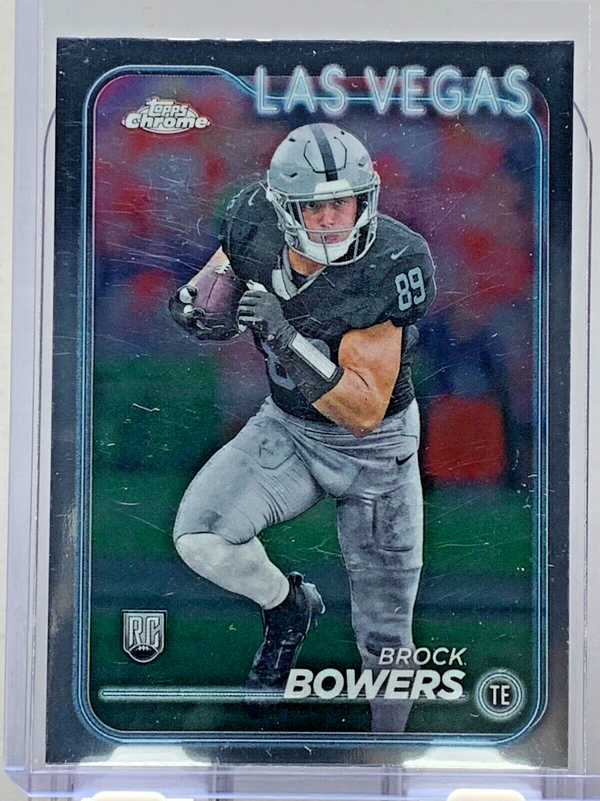 Brock Bowers RC 2024 Topps Chrome #207 Las Vegas Raiders