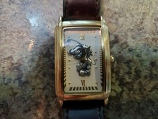 RARE Vintage Disney Mickey Mouse 3D Golfer Wristwatch Leather Band AS IS