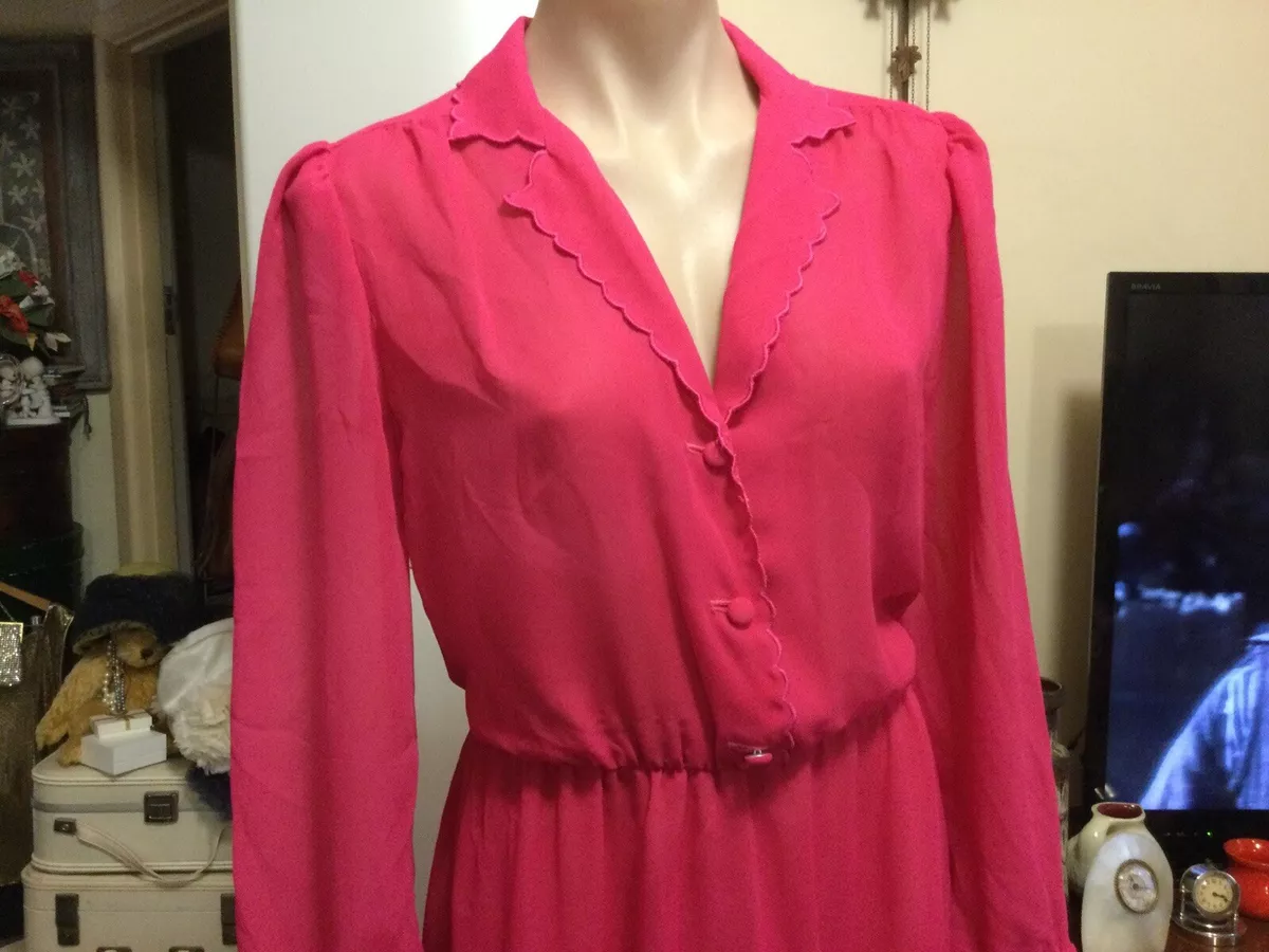 Dark pink chiffon hot sale dress