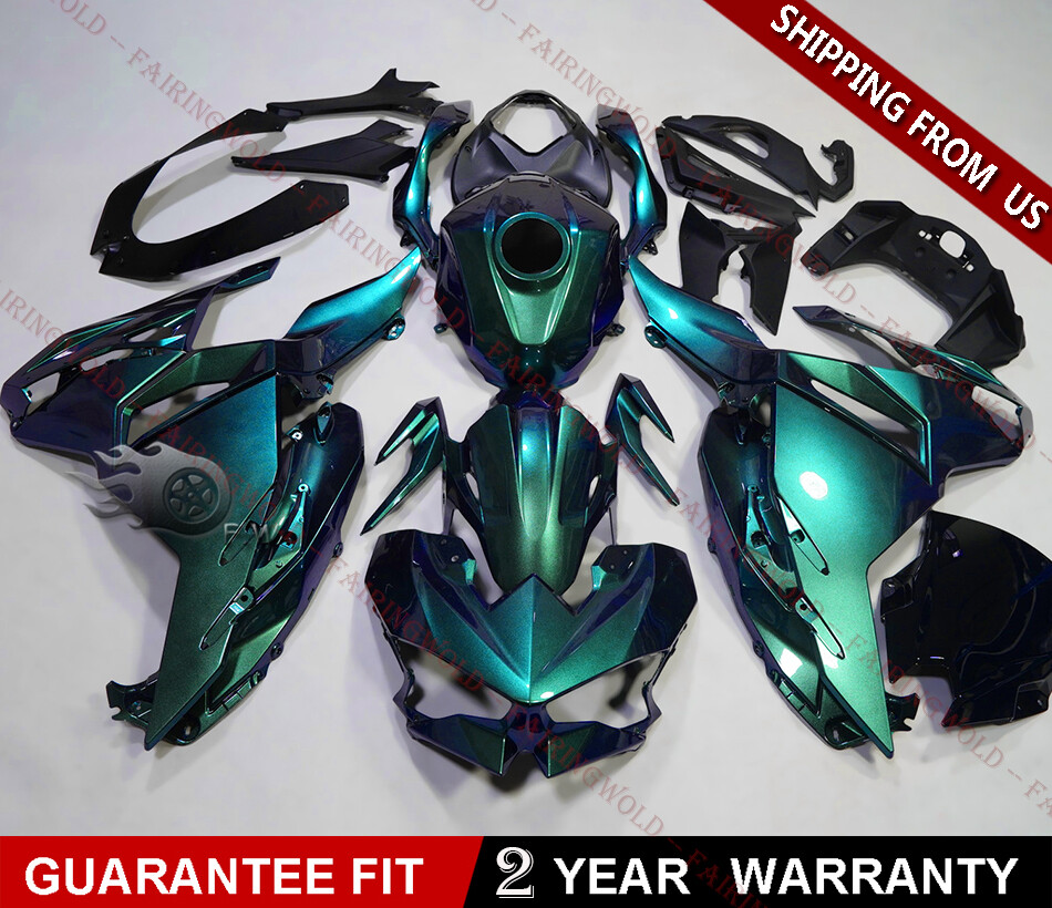 Chameleon Green Blue Fairings Kit For Kawasaki Z500 2024 2025