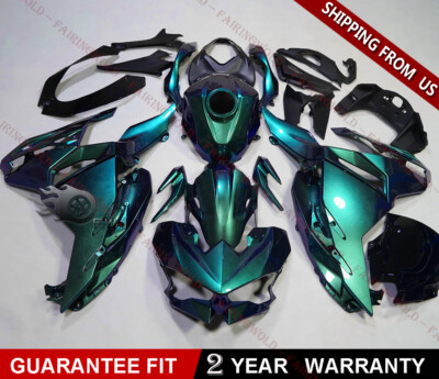 Chameleon Green Blue Fairings Kit For Kawasaki Z500 2024 2025