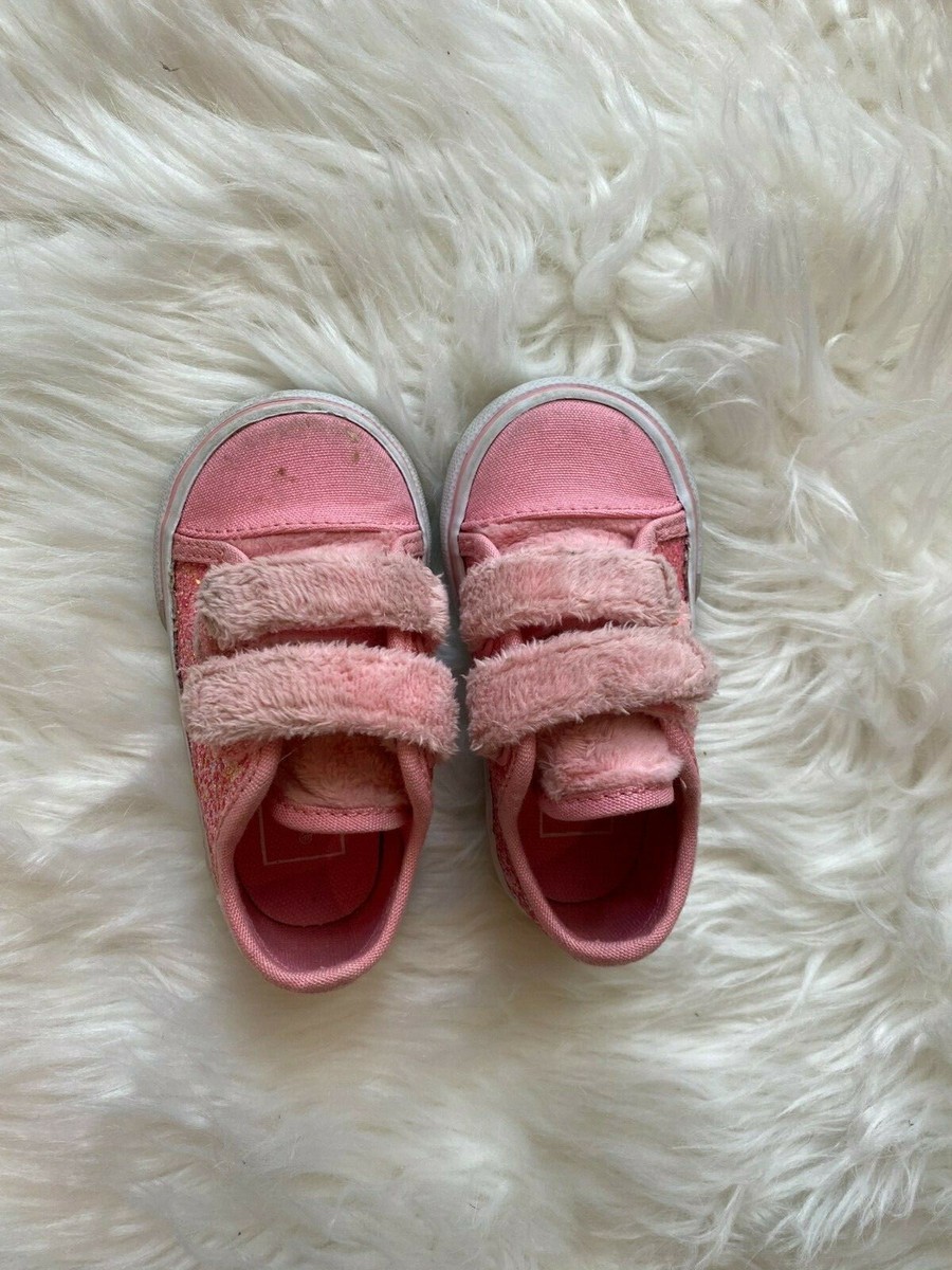Pink Vans Fluffy Slides Vans Toddler Off The Wall Shoe Size In