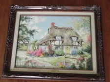 Marty Bell- 1991 Canvas "Blossom Lane" Framed SIGNED 19" x 23" COA CS3232