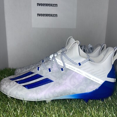 Adidas Adizero Reign Young King Floral Blue Football Cleats FU6707 Men's Size 12